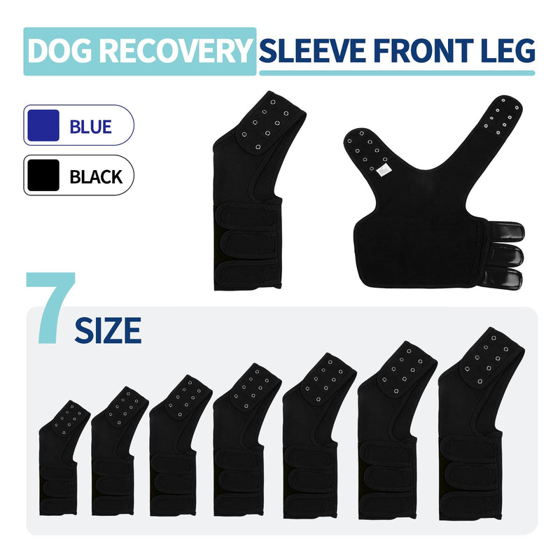 ROZKITCH Dog Recovery Suit for Front Left Legs, Breathable Dog Surgery Suit Anti Licking, Cone Alternative for Wound, Adjustable Dog Leg Sleeve for Medium Dogs, Post-Surgery Leg Sleeve Black M