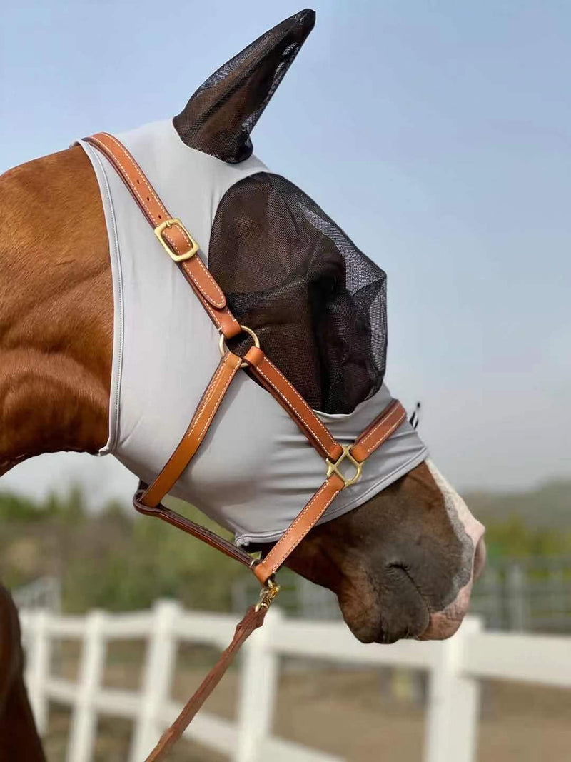 TGW RIDING Horse Fly Mask Super Comfort Horse Fly Mask Elasticity Fly Mask with Ears We Only Make Products That Horses Like (Gray, M) Gray Medium - BeesActive Australia