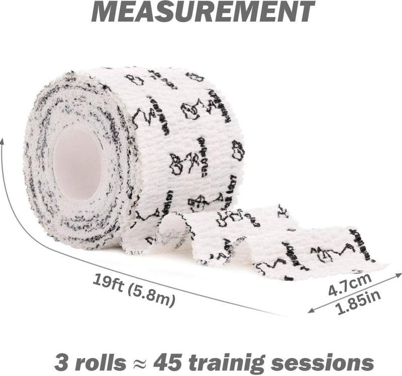 WARM BODY COLD MIND 1.85" Weightlifting Thumb Tape - Hook Grip Tape for Powerlifting, Cross Training, Gym Tape, Workout, Weight Lifting Tape, Athletic Finger Wrap (White 3 Rolls) 3 Rolls White - BeesActive Australia