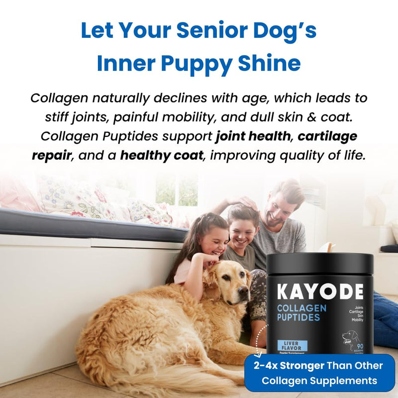 Collagen Puptides - Collagen for Dogs | Premium Dog Joint Supplement | 2X The Amount As Liquid Droppers | Great for Senior & Adult Dogs. Includes Omega 3.