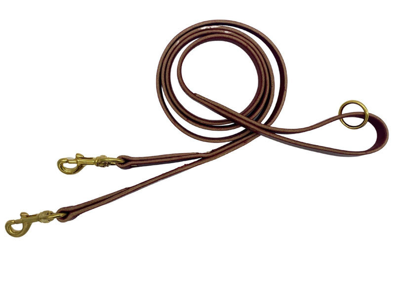 Ravenox Leather Safety Dog Leash | Secure & Versatile Lead with Dual Brass Bolt Snaps | Perfect for Prong & Martingale Collars, Harnesses | Burgundy 3/4-inch x 6 FT - BeesActive Australia