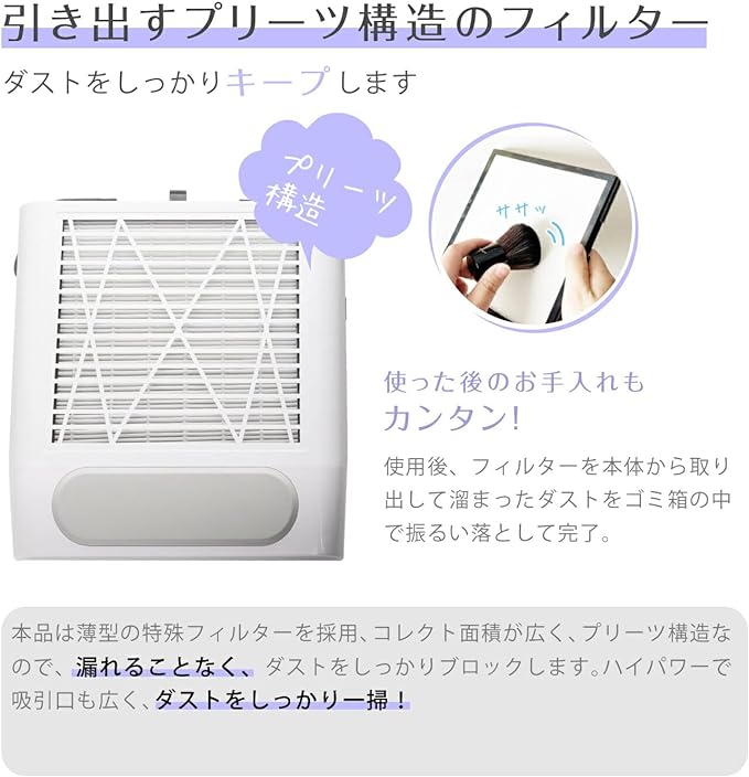 Minit Nail Dust Collector Nail Dust Cleaner Dust Collector Nail Self Nail Off Nail Care Quiet Design Strong Suction Nail Machine Nail Machine with Filter Dust Bag Not Needed Easy to Clean Gel Nail Art Care (White) -  Australia