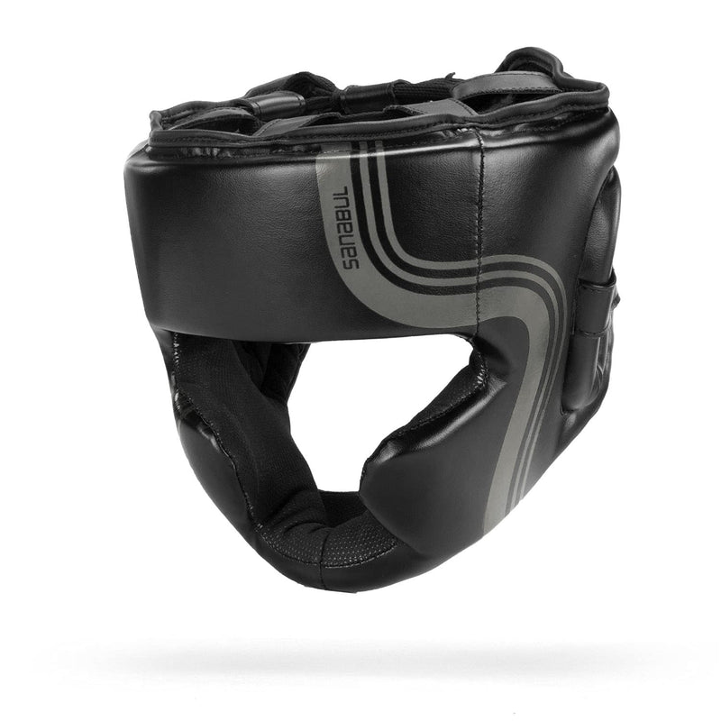 Sanabul Core Series Boxing Headgear for Men & Women Training MMA & Martial Arts Kickboxing Head Gear Sparring Full-Face Coverage Black/GunMetal Large-X-Large