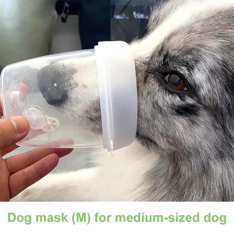 Dog Oxygen Mask, Inhaler Mask for Medium Dogs, Pet Oxygen Mask and Tube, Suitable for Medium Dogs (Equipment Not Included) （M） M