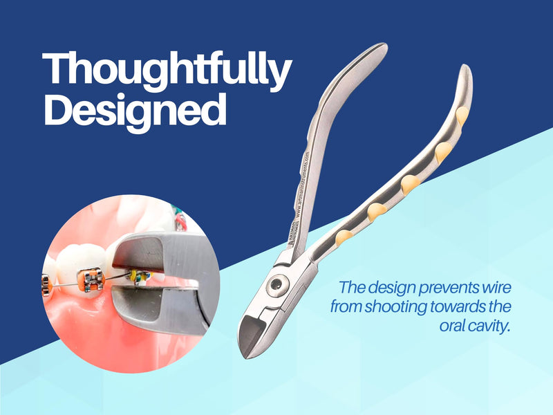 ARTMAN INSTRUMENTS Braces Wire Cutter – Orthodontic Dental Tool Pliers with Tungsten Carbide Inserts, Gold-Plated Handle, Autoclavable, Durable Cutting Edge - BeesActive Australia