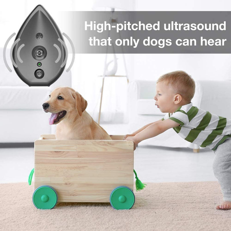 Anti Barking Devices, Auto Dog Bark Control Devices with 3 Modes, Rechargeable Ultrasonic Bark Box Dog Barking Deterrent Devices, Stop Neighour Dog Barking Devices for Dogs up to 75ft(Grey) Grey Anti Barking Device