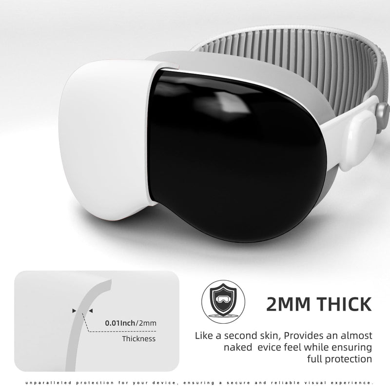 Vision Pro Case Cover Set,Soft Silicone Protector & Screen Protector for Apple Vision Pro,100% Compatible withVision Pro VR Headset (White) WHITE - BeesActive Australia