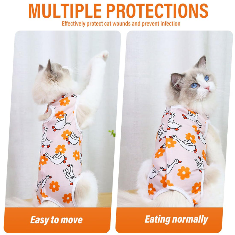 WUSJCOF Cat Surgical Recovery Suit Collar Alternative for Cats Dogs Post Surgery Wear Pajama Suit Home Indoor Pets Clothing White Swan (M) - BeesActive Australia
