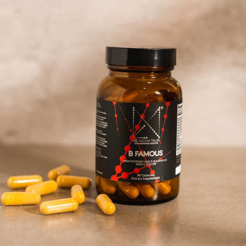 DR. NIGMA B Famous High Potency Multi B Vitamin Complex with L-5-MTHF for Nervous System and Digestive Health and Glowing Skin - 60 Capsules