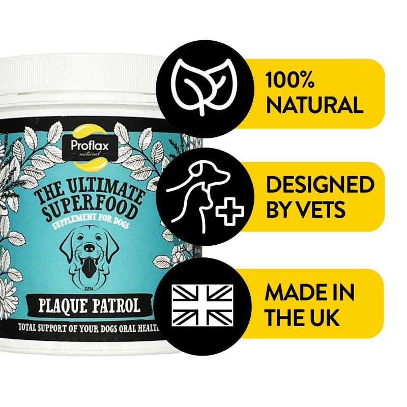 Proflax Plaque Patrol Dental Care for Dogs – Plaque & Tartar Control with Fresh Breath Support - 125g 100ml
