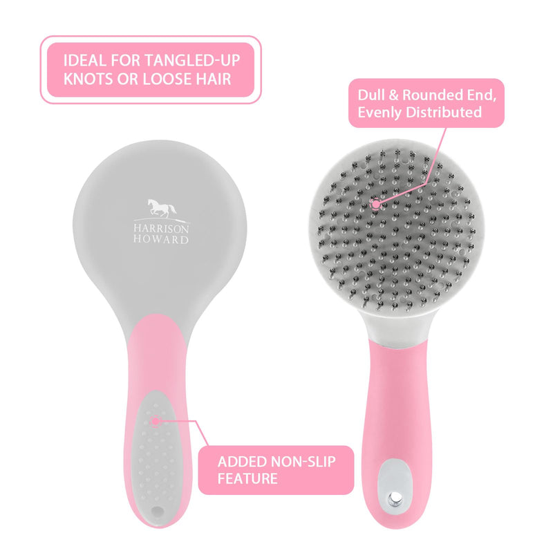 Harrison Howard Horse Mane and Tail Brush Horse Professional Grooming Brush Equestrian Detangler Non-Slip Brush Pink - BeesActive Australia