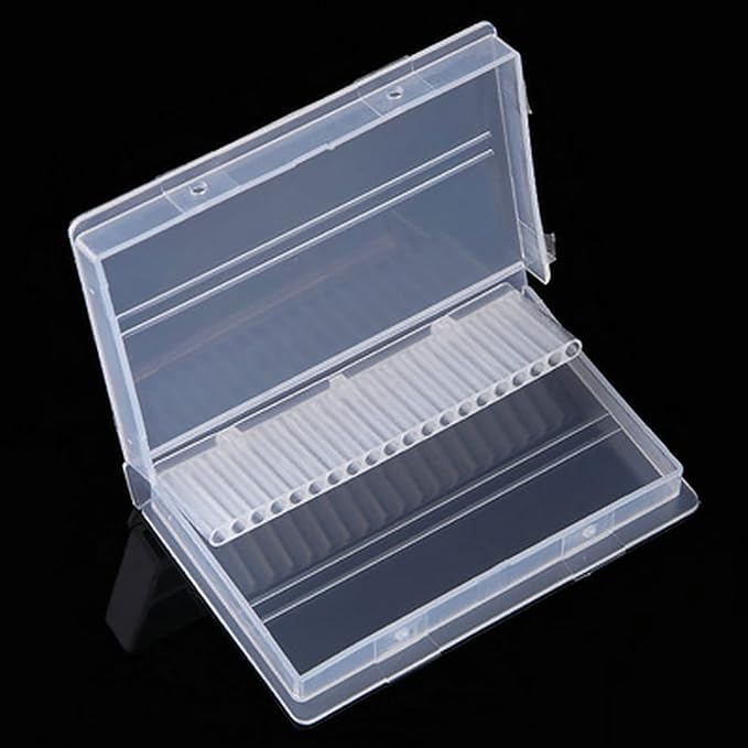Nail Bit Case, Transparent, 20 Holes, Set of 4, Nail Drill, Drill Bit, Stand, Nail Storage Box - BeesActive Australia