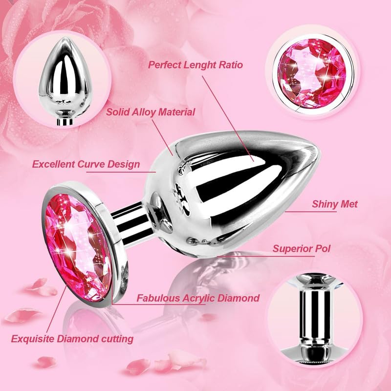 3 Classic Pink Gemstone Circular Indoor Fitness Accessories, Couple Gift - D23