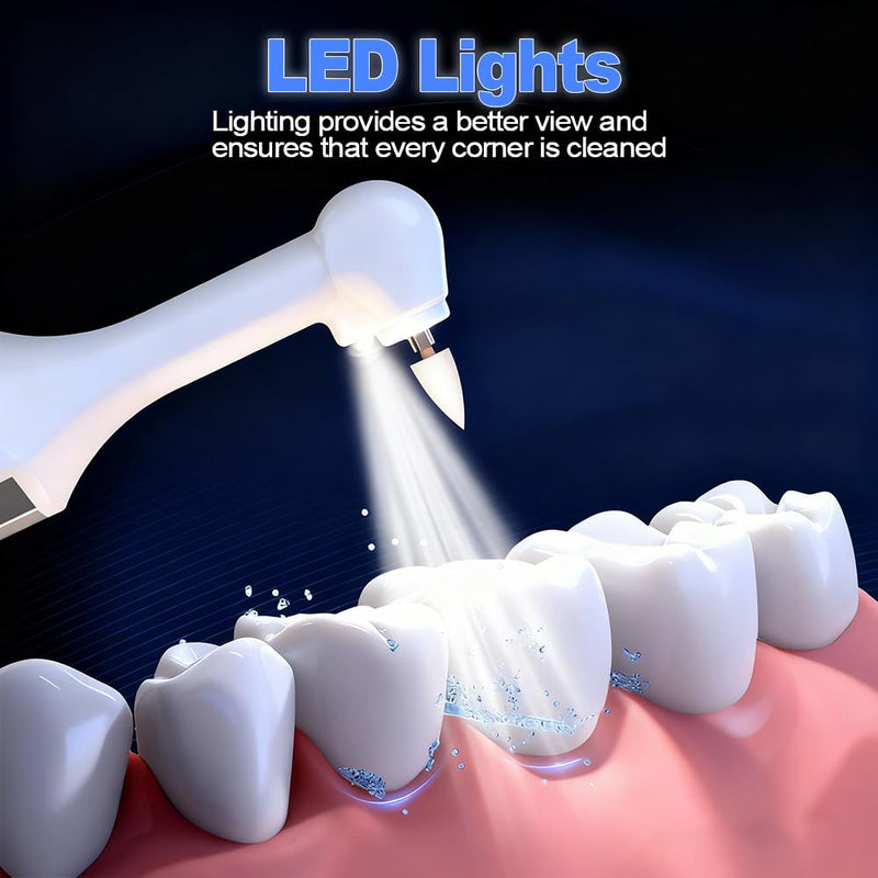 Home Tooth Polisher,Multi-Functional LED Tooth Polisher,Aluminum Alloy with Anti-Slip Texture,9 polishing Paste Units,USB Type-C Charging,6 Polished Accessories,Personal Portable Dental Care Tool - BeesActive Australia