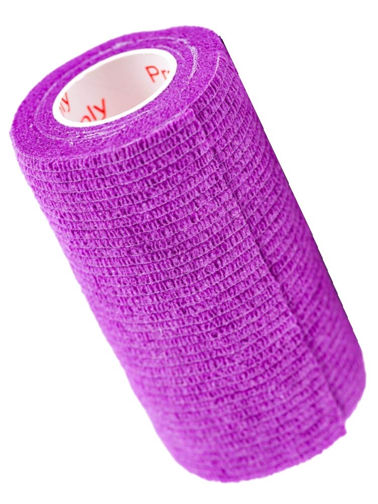 3 Inch Vet Wrap Tape Bulk (Purple) (Pack of 6) Self Adhesive Adherent Adhering Flex Bandage Grip Roll for Dog Cat Pet Horse 6 Rolls Purple - BeesActive Australia