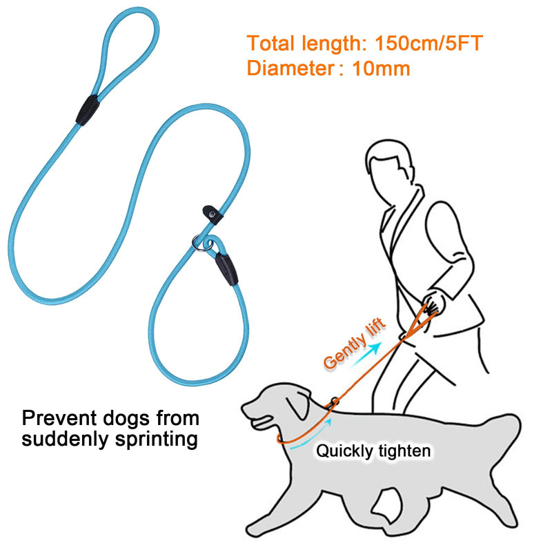 Slip Lead Dog Leash 3Pcs Nylon Dog Slip Rope Leash 5FT Dog Training Leash Heavy Duty Rope Dog Leash No Pull Pet Training Leash for Large Medium Small Dog