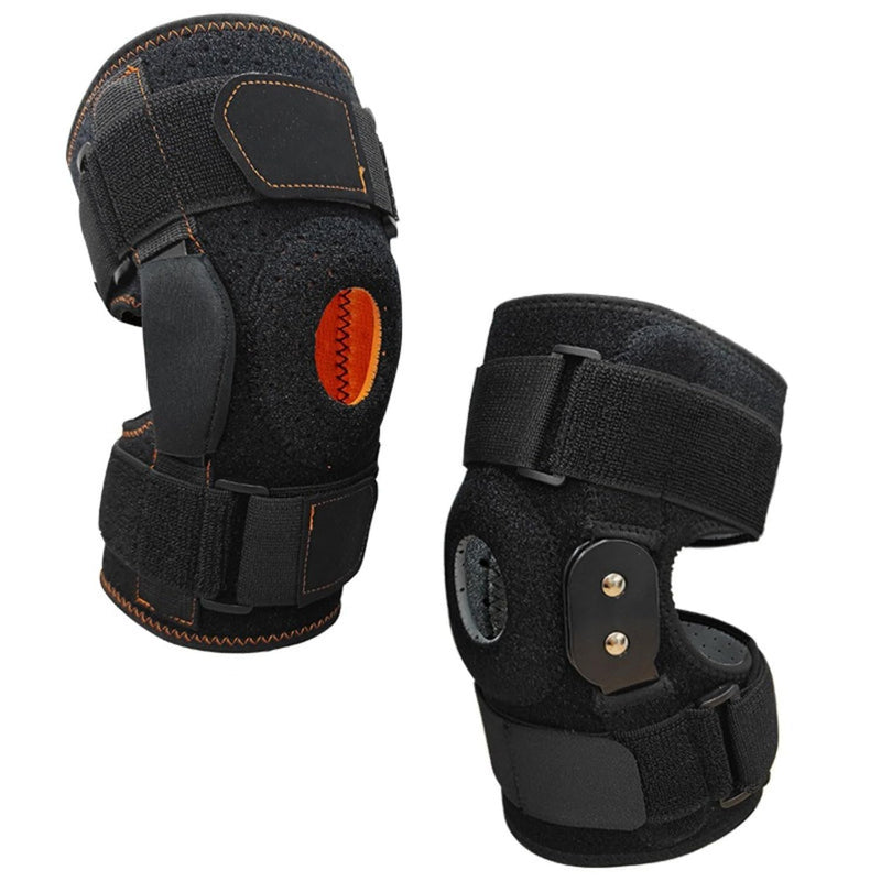 Hinged Knee Brace with Dual Side Stabilizers - Metal Hinge Support,4-way Adjustable Wraparound,for Meniscus Tear,ACL, PCL, MCL&Arthritis Pain Relief Large