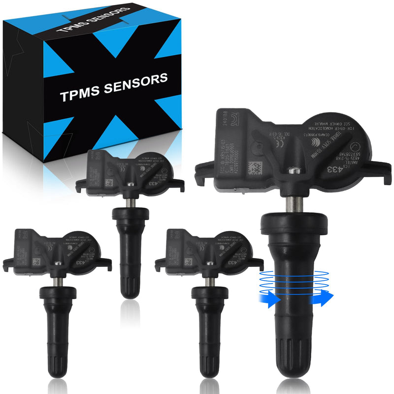 68313387AB TPMS Sensor Pre-Programed Tire Pressure Sensor for:-Jeep Grand Cherokee 2016-2022 Compass Renegade for:-Dodge Durango Dartfor:-Chrysler 200 Pacifica Voyager, 433MHz (4Pcs) - BeesActive Australia