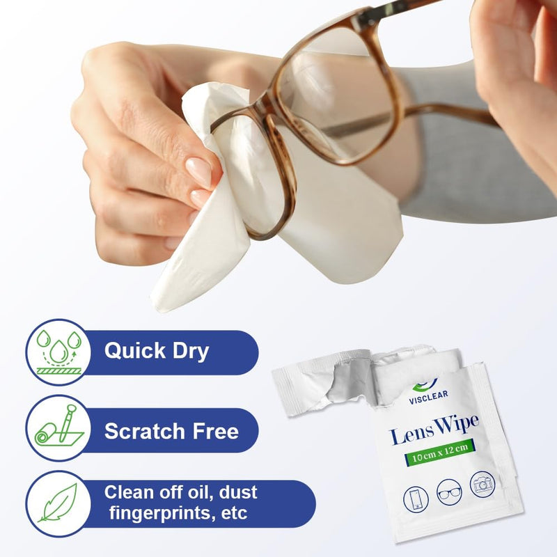 Lens Wipes for Eyeglasses, 100 counts, Ocean Scent, Individually Wrapped, Glasses Wipes, Safe for Eye Glasses,Camera Lens & Electronic Screens 1 Count (Pack of 100) - BeesActive Australia
