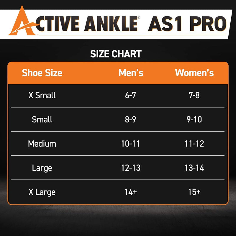 Active Ankle AS1 Pro Lace Up Ankle Brace, Ankle Support with Laces for Men & Women, Protection & Sprain Support for Volleyball, Rugby, Basketball, Low Profile, Black, Small