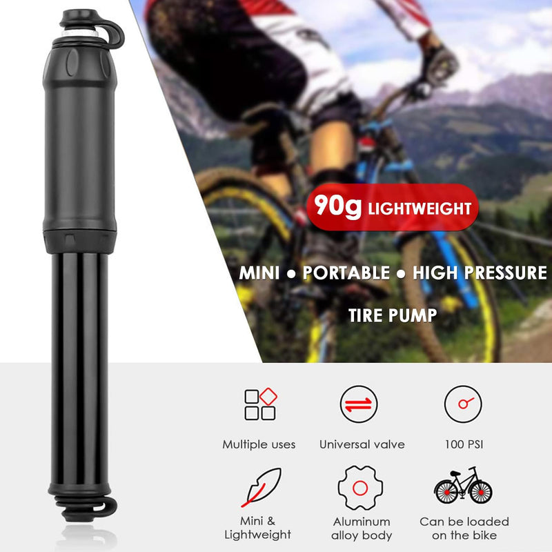 Mini Bike Pump Portable 80 PSI Bicycle Tire Pump Fits Presta and Schrader Valve,Lightweight & Pocket Size - BeesActive Australia