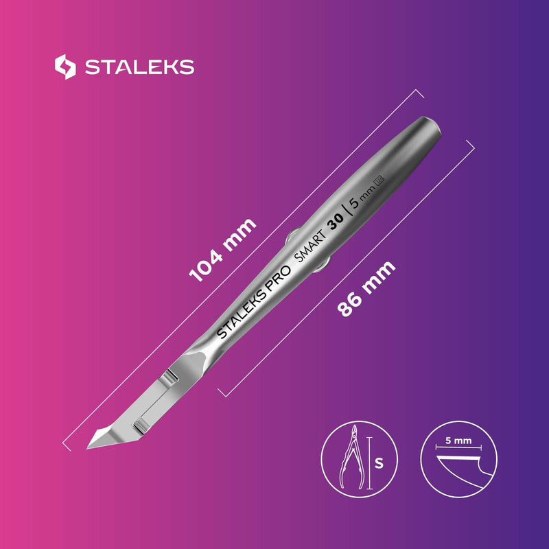 Staleks Pro Cuticle Trimmer - Professional Stainless Steel Cuticle Nipper with Sharp 5mm Blade: Durable Manicure and Pedicure Tool for Nail Care NS-30-5 5 mm blade - BeesActive Australia