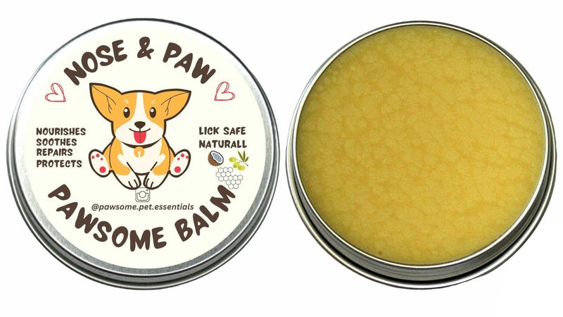 PAWSOME BALM - 100% Natural Dog Paw and Nose Balm - Soothes & Repairs Cracked Paws, Nourishes & Protects, Lick-Safe Moisturizer - Made in the UK - 30g 30 Grams