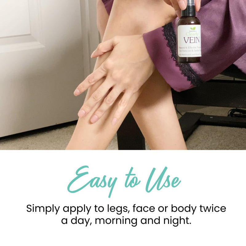 Isabella's Clearly VEIN, Best Natural Varicose Veins and Spider Vein Treatment For Legs, Face, Body | Topical Capillary Health Essential Oils and Herbal Extracts | Horse Chestnut, Helichrysum, Ginger - BeesActive Australia