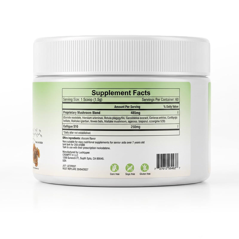 Organic Turkey Tail Mushroom Supplement for Senior Dogs & Cats – 10-in-1 Functional Mushroom Powder with CoQ10 for Immune Support, Digestive Health – Chicken Flavor, Scoop Included
