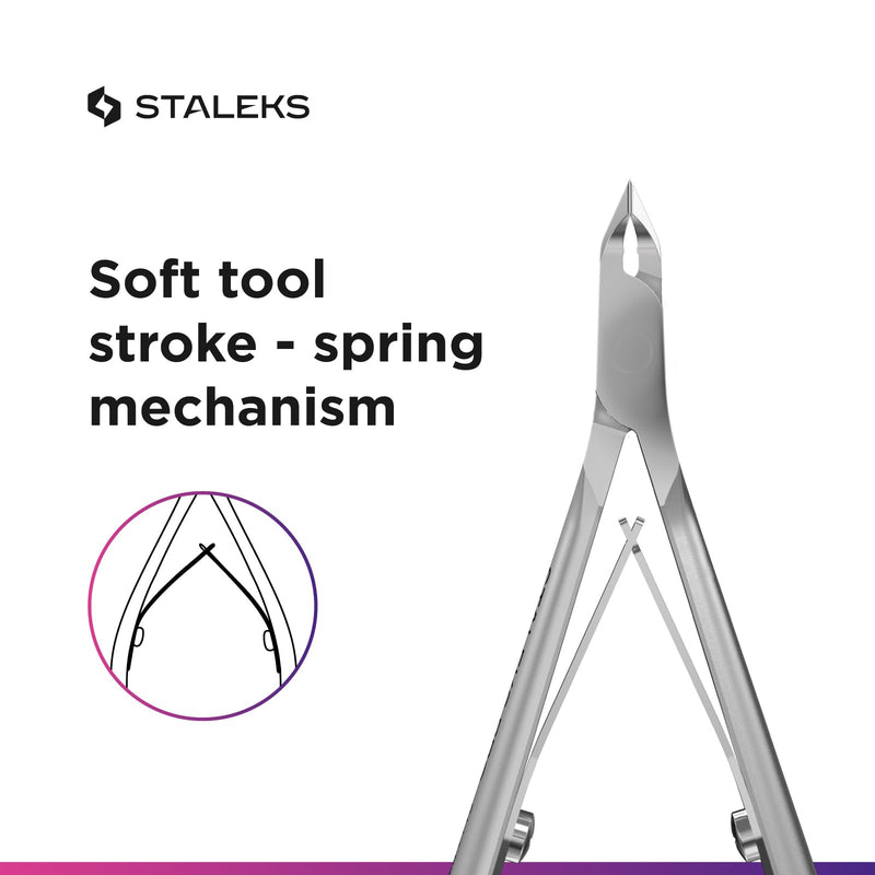 Staleks Pro SMART 10 Cuticle Nippers – 4 mm Blades – Satin Finish – Stainless Steel – Professional Skin Nippers for Classic Manicure & Hardware Use - BeesActive Australia