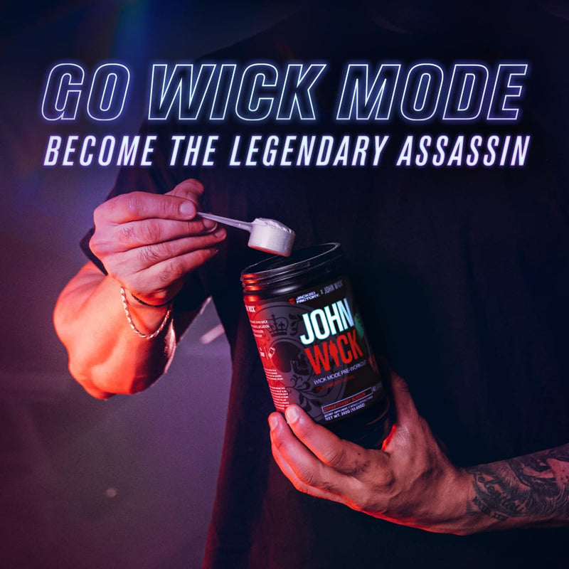Jacked Factory X John Wick - Wick Mode Pre Workout Powder - Intense Energy, Battle-Ready Focus, Unstoppable Commitment, and Sheer Will - 40 Servings, Osaka Cherry Blossom 40 Servings (Pack of 1) - BeesActive Australia