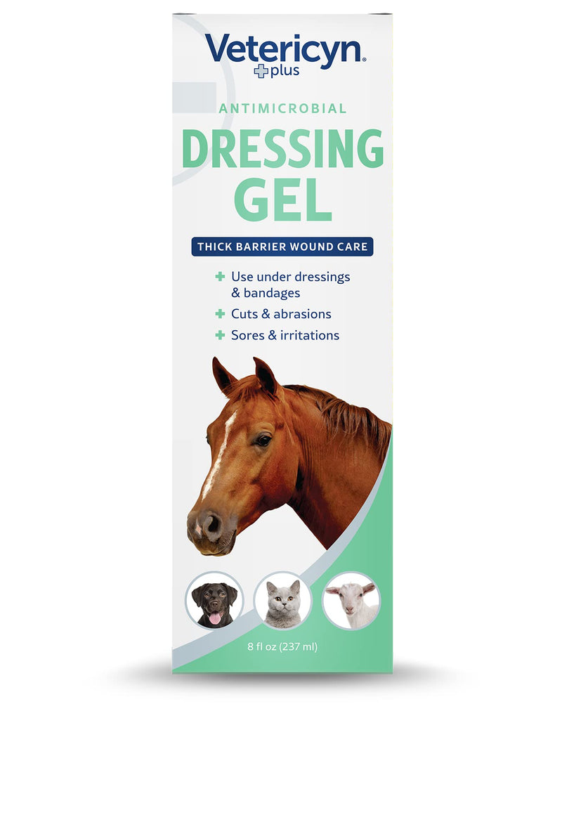 Vetericyn Plus Wound Dressing Gel for Animals| Thick Barrier Wound Care for Cats, Dogs, Horses, and Small Animals, Works on Wounds and Skin Irritations. 8 ounces - BeesActive Australia