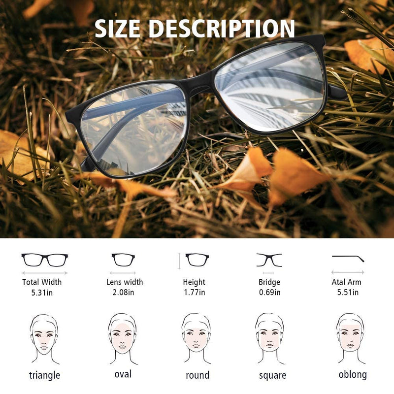 hunsquer Blue Light Glasses Men Blue Light Blocking Glasses Women Black+transparent clear - BeesActive Australia