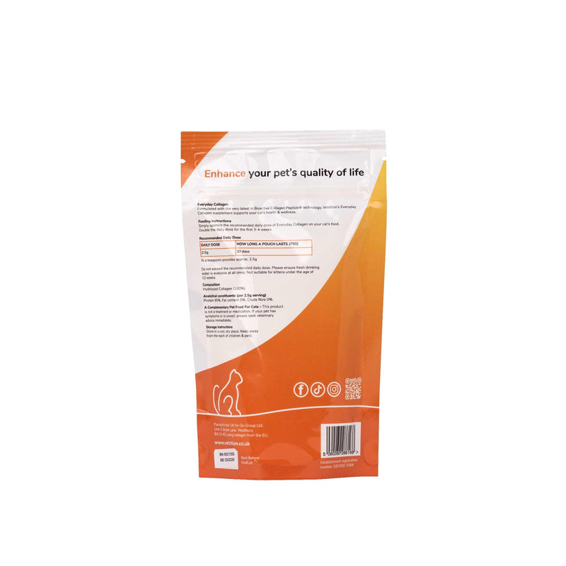 Everyday Collagen for Cats - Bioactive Cat Supplement for Hip & Joint Care - Easily Digestible Vet-Trusted Cat Collagen Powder for Mobility & Skin Health (75g Powder)
