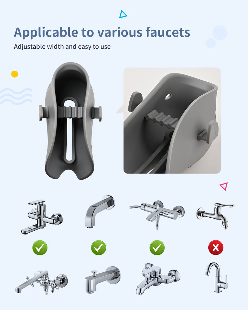 Mandoo Faucet Cover Bathtub Baby, Bath Spout Cover for Baby, Bath Faucet Cover for Kids, Tub Spout Cover Bathtub Faucet Cover Kids Safety, Protection Baby Universal Bath Silicone Toys Whale Grey - BeesActive Australia