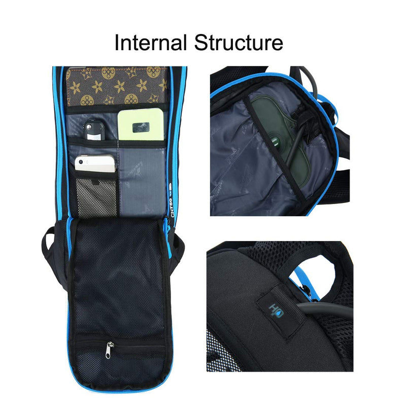 Outdoor Riding Backpack, Outdoor Sport Backpack with Water Bladder Design Biking Backpack Bike Rucksack Hydration Backpack Outdoor Gear for Skiing Running Hiking Cycling Backpack (Blue)