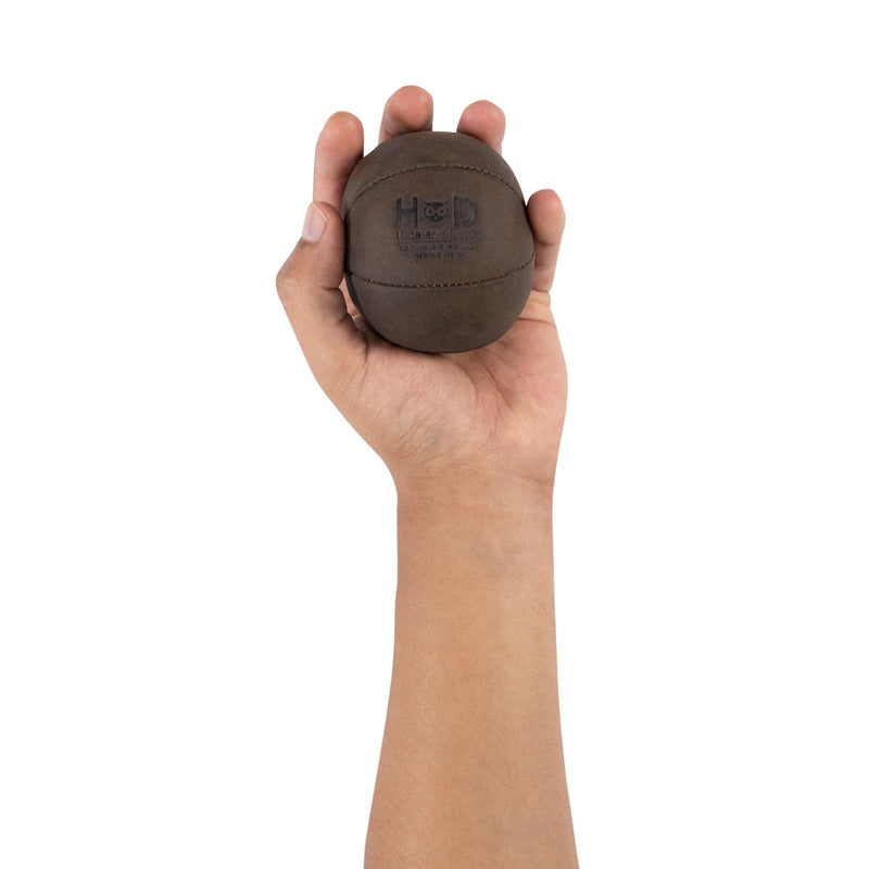 Hide & Drink, Stress Ball, Relieve Fidgeting and Anxiety, Exercise Hand, Squishy Tension Accessory, Great for the Office, Classic Style, Full Grain Leather, Handmade, Bourbon Brown