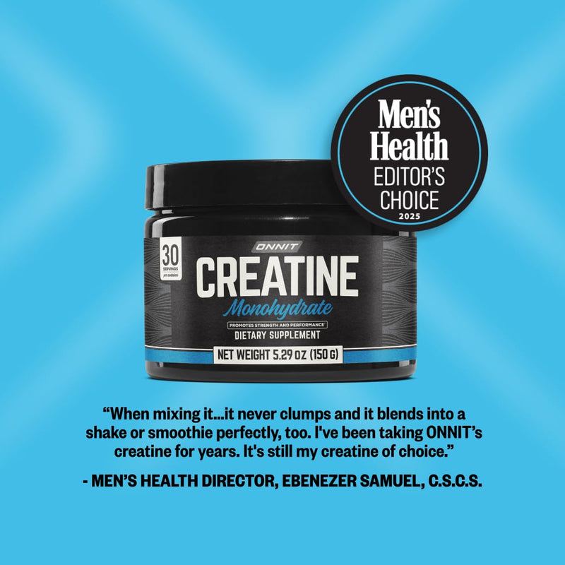 ONNIT Creatine Monohydrate Powder ‚Äì 5g Premium Creatine for Muscle Strength, Power & Lean Mass, Supports Brain Health & Cellular Energy, Unflavored, 30 Servings, 5.29 oz 5.29 Ounce (Pack of 1)