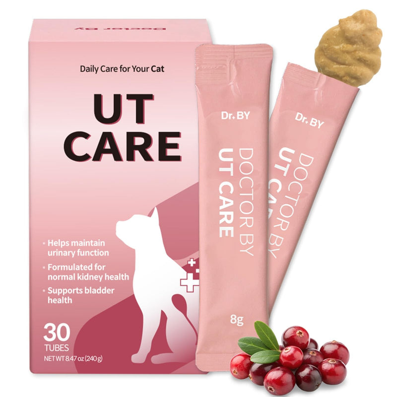 Doctor By UT Care Cat UTI Kidney Support Urinary Supplement Cranberry Treatment for Cats Renal Health with Pacran, Quercetin, Taurine lickable Formula Individually Packaged (1 Pack) 1 Pack
