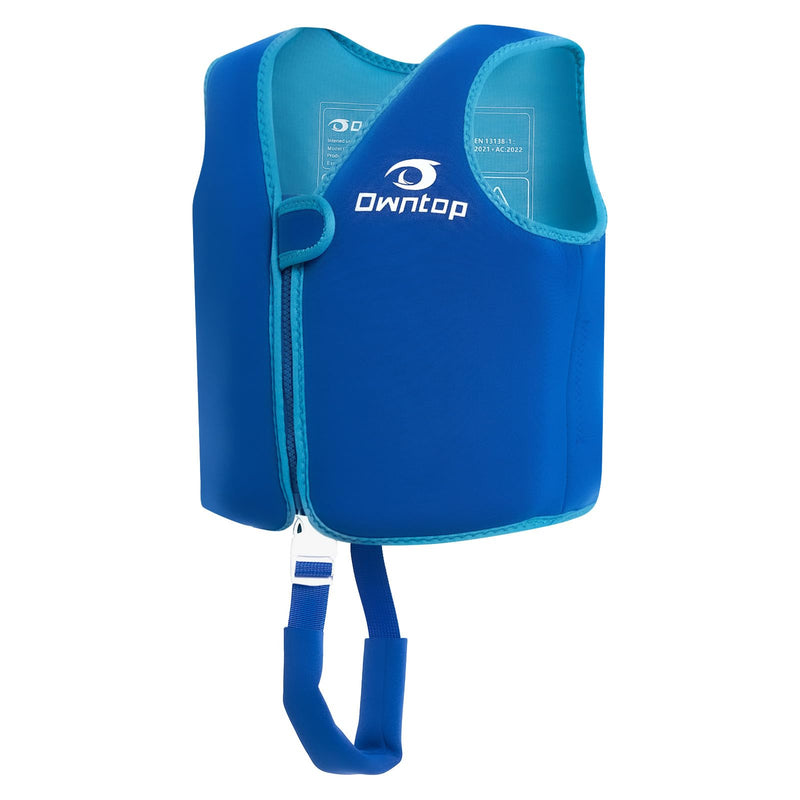 Owntop Kids Swim Vest Toddler Swim Vest with Adjustable Crotch Strap Toddler Floaties Boys Girls Buoyancy Aid for 30-40-50-60-70 Lbs Kids Royal Blue Large