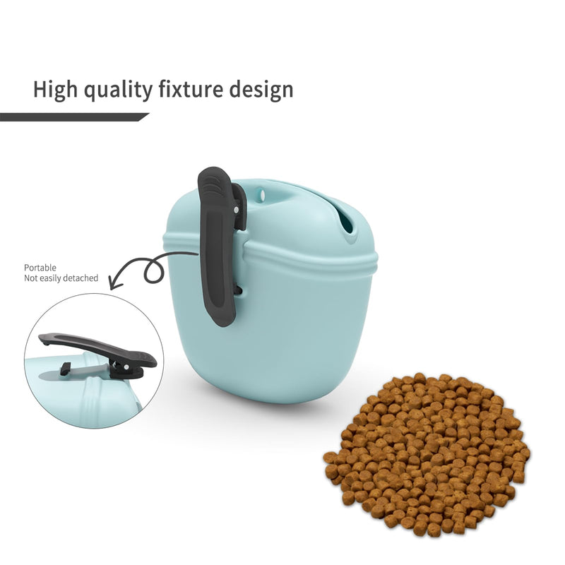 2 Pcs Silicone Dog Treat Pouch,Portable Dog Training Pouch for Treats with Magnetic Closure and Clip,Snacks and Treats to Take Along With Your Dog When Walking(Sky Blue + Light Green) - BeesActive Australia