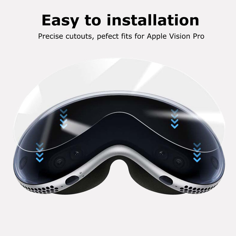 2 Pack Compatible for Apple Vision Pro Screen Protector, Flexible TPU 3D Curved Full Coverage Edge Protection HD Clear Bubble Free Screen Protective Film for Apple Vision Pro - BeesActive Australia