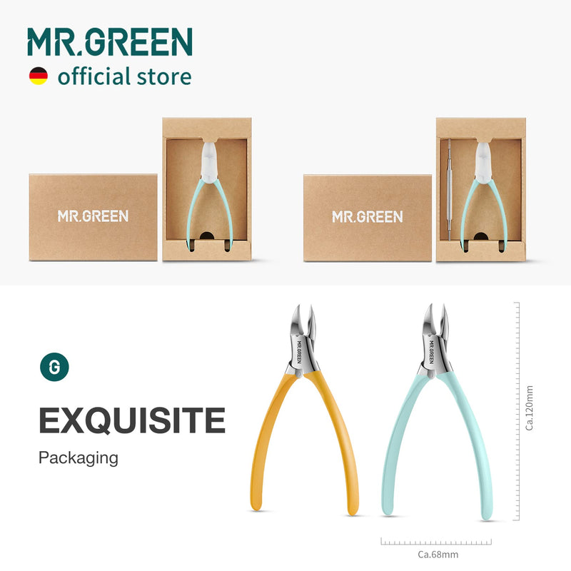 MR.GREEN Toenail Clippers Stainless Steel Ingrown Nail Cutter Thick and Hard Nails Pedicure Manicure Tools (Green+Nail Remover) Green+nail Remover - BeesActive Australia