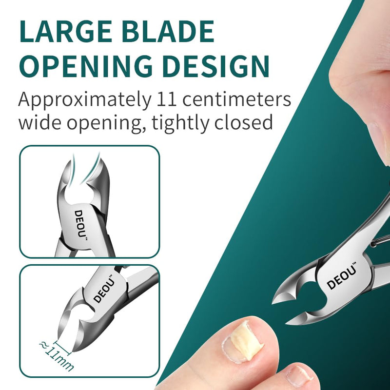 DEOU Heavy Duty Large Opening toenail Clippers, Suitable for Embedded Growth and Rough Nails, Home Pedicure Tools for Men, Women, Elderly Newly Upgraded Stainless Steel (Nail Clippers+Gift Box) Heavy Nail Clippers - BeesActive Australia