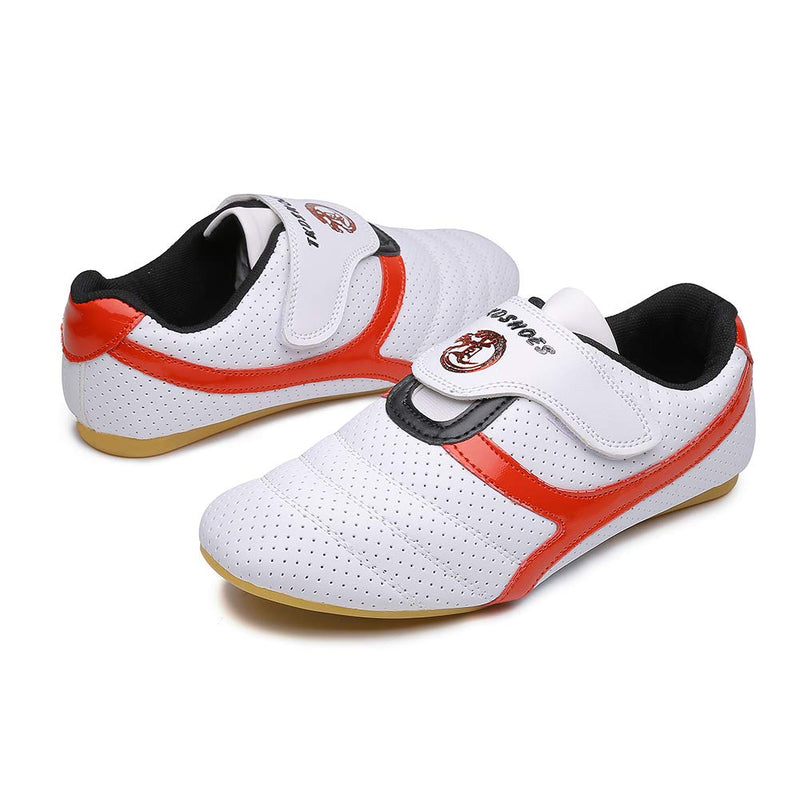 MSMAX Martial Arts Shoes Kids Kung Fu Tai Chi Shoes Women Taekwondo Boxing Shoes for Men 9.5 White