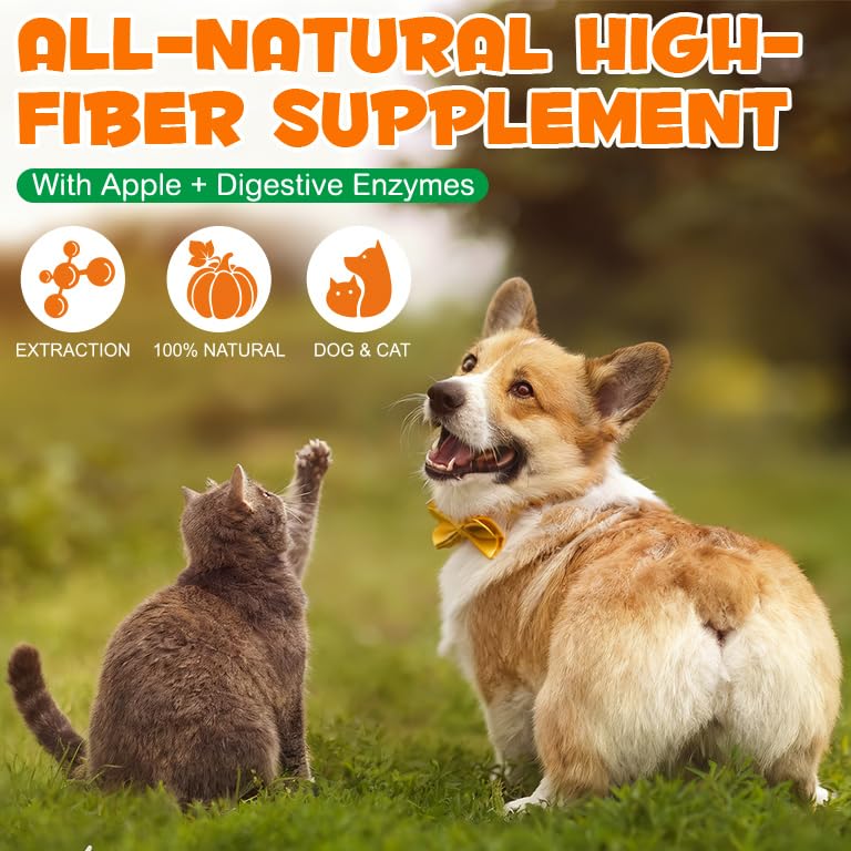 Bieyoc Pumpkin Powder for Dogs and Cats, Natural Fibre Food Topper, Pumpkin Puree Powder Rich in Prebiotics and Fibre for Pet, Supports Everyday Digestion and Regular Feeding Routine,200g