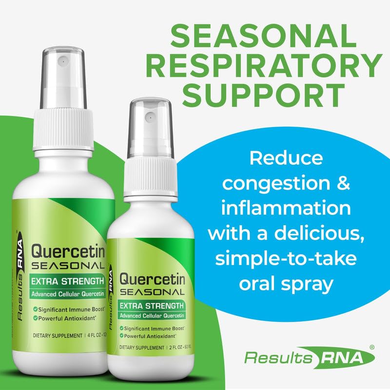 Results RNA – Quercetin Seasonal Provides Exceptional Immune & Respiratory Support in a Delicious Oral Spray – Reduce Oxidative Stress & Enjoy Seasonal Relief. (4 oz - 60 Day) 4 Fl Oz (Pack of 1)