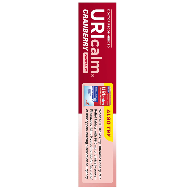 Uricalm Cranberry, Daily Dietary Supplement Chewable with D-Mannose, Berry, 60 Count 60 Count (Pack of 1)