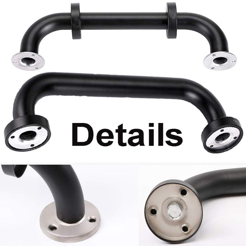 Black Grab Bar 16 Inch, 2 Pack Grab Bars for Bathtub and Shower 16 Inch x 1.25 Inch Black