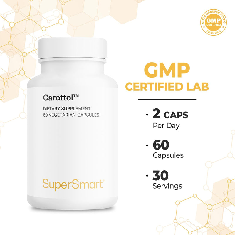 Supersmart - Carottol - Carotenoid Complex Supplement - with Beta Carotene, Lycopene, Lutein & Zeaxanthin | Non-GMO & Gluten Free - 60 Vegetarian Capsules